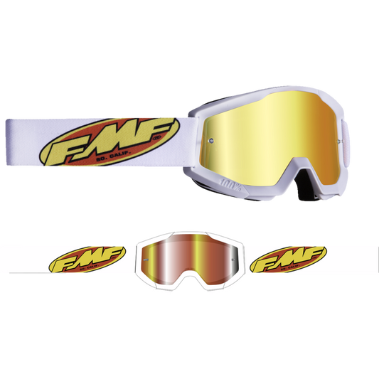 FMF POWERCORE YOUTH GOGGLE CORE WHITE - MIRROR RED LENS