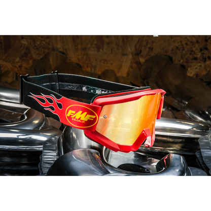 FMF POWERCORE GOGGLE FLAME RED - MIRROR RED LENS