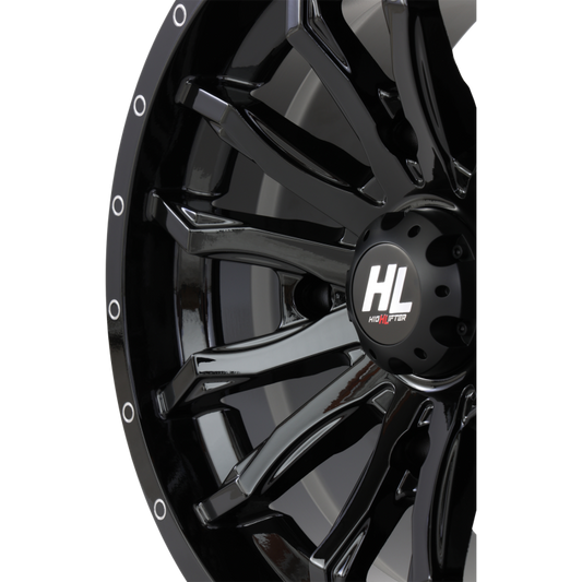 HL21 ALLOY 14X7 4/137 4+3 (+10mm)  GLOSS BLACK W1