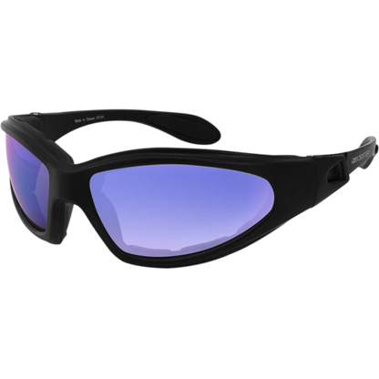 GXR SUNGLASS BLACK FRAME ANTI-FOG SMOKED CYAN MIRROR LENS