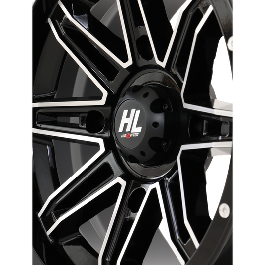 HL22 ALLOY 14X7 4/137 4+3 (+10mm) GLOSS BLACK MACHINED W1