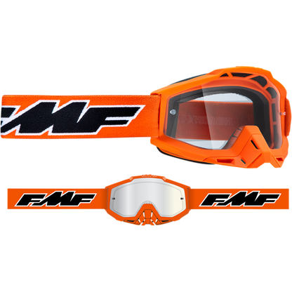 FMF POWERBOMB OTG GOGGLE ROCKET ORANGE - CLEAR LENS