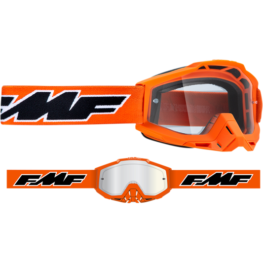 FMF POWERBOMB OTG GOGGLE ROCKET ORANGE - CLEAR LENS