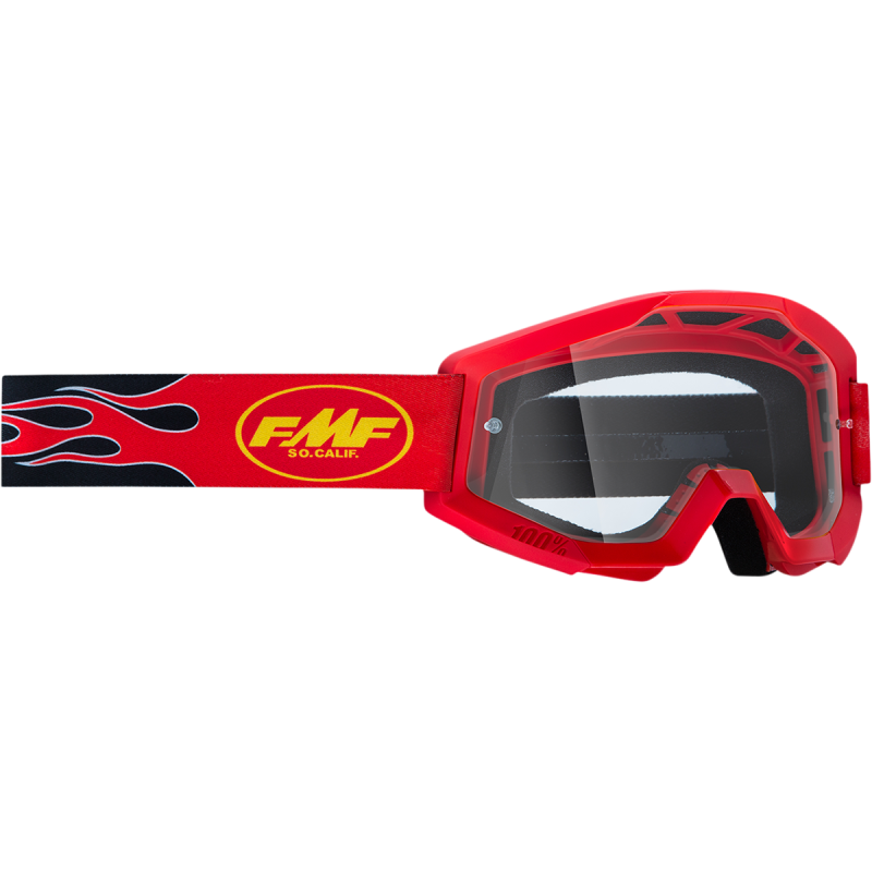 FMF POWERCORE GOGGLE FLAME RED - CLEAR LENS