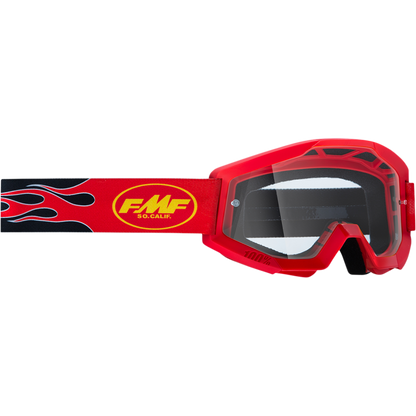 FMF POWERCORE GOGGLE FLAME RED - CLEAR LENS