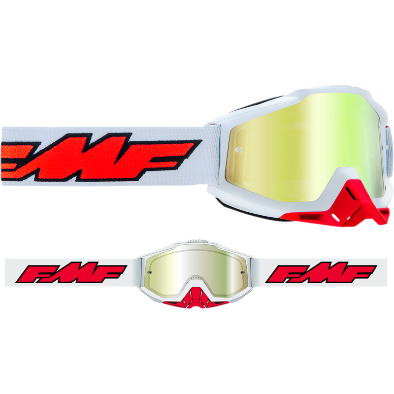 FMF POWERBOMB GOGGLE ROCKET WHITE - TRUE GOLD LENS