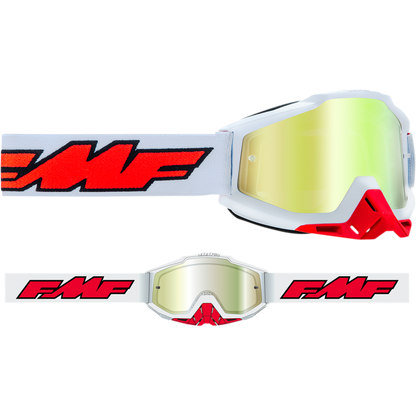 FMF POWERBOMB GOGGLE ROCKET WHITE - TRUE GOLD LENS