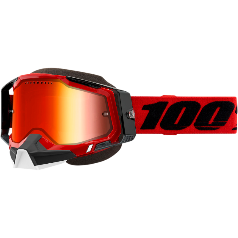 RACECRAFT 2 SNOWMOBILE GOGGLE RED - MIRROR RED LENS