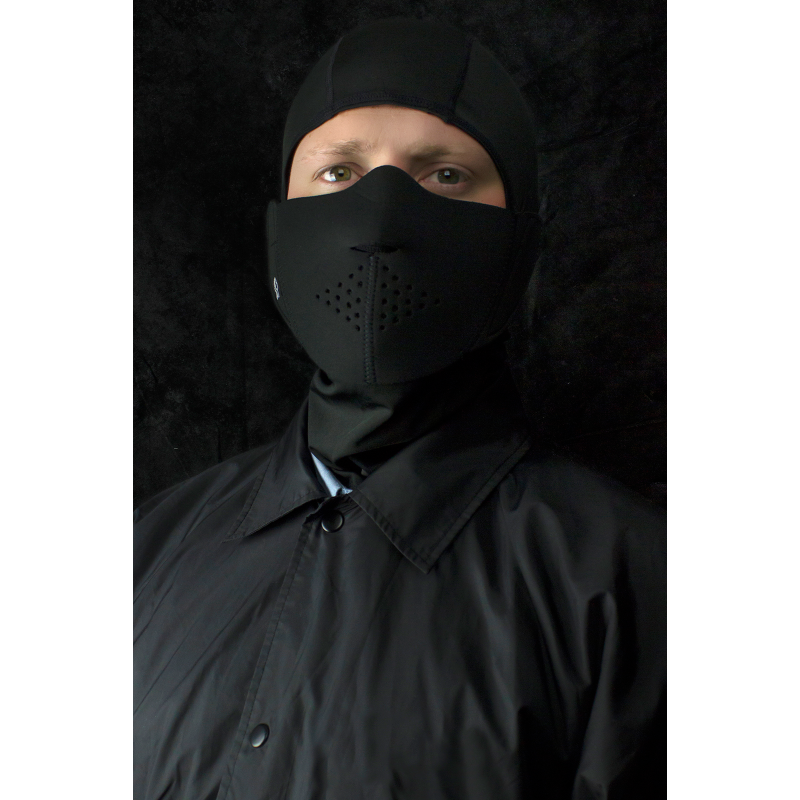 NEOPRENE 3-PANEL HALF MASK BLACK