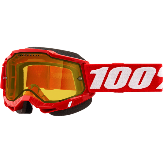 ACCURI 2 SNOWMOBILE GOGGLE RED - YELLOW VENTED DUAL LENS