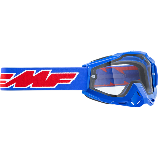 FMF POWERBOMB ENDURO GOGGLE ROCKET BLUE - CLEAR LENS