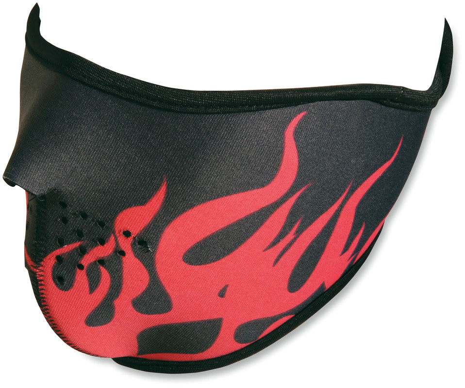 NEOPRENE HALF FACE MASK RED FLAMES