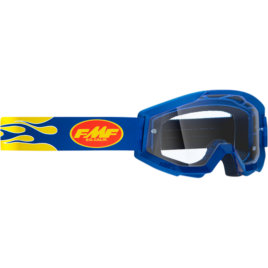 FMF POWERCORE GOGGLE FLAME NAVY - CLEAR LENS