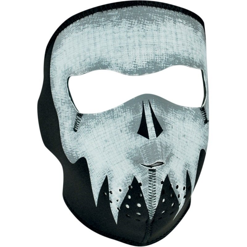 FACE MASK GREY SKULL GLOW IN THE DARK