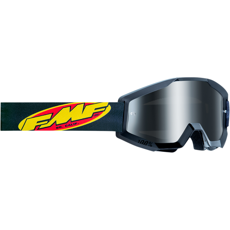 FMF POWERCORE GOGGLE CORE BLACK - MIRROR SILVER LENS