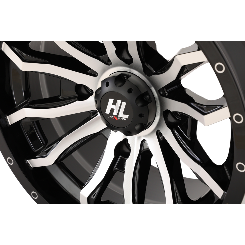 HL21 ALLOY 14X7 4/137 4+3 (+10mm)  GLOSS BLACK MACHINED W1