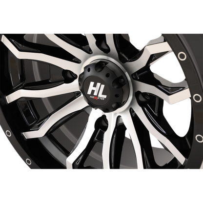 HL21 ALLOY 14X7 4/137 4+3 (+10mm)  GLOSS BLACK MACHINED W1