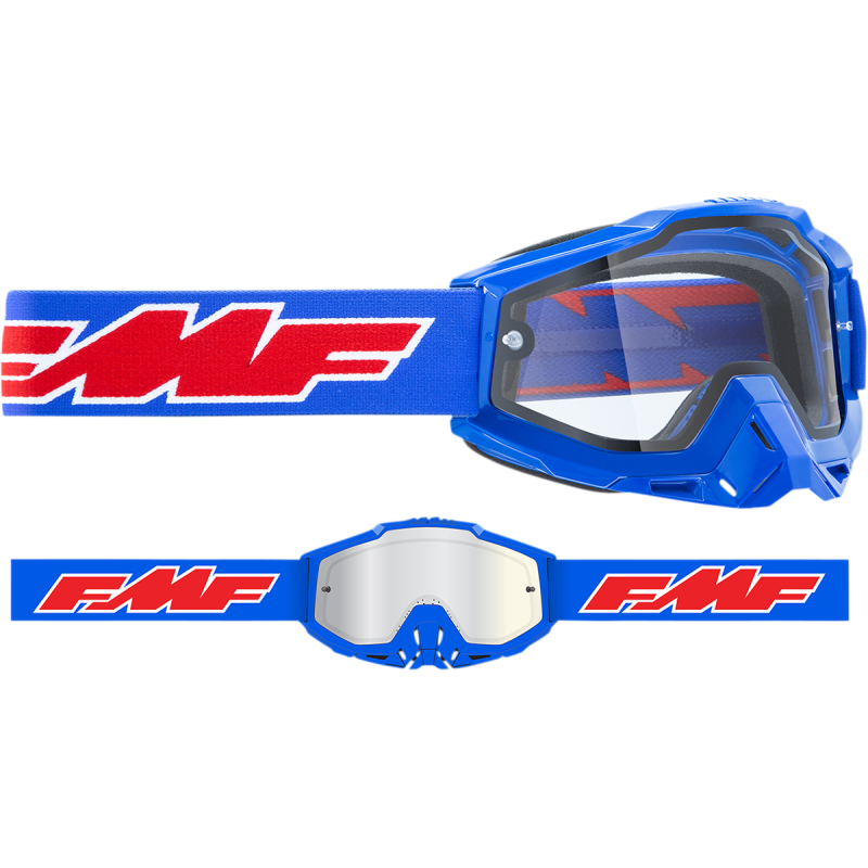 FMF POWERBOMB ENDURO GOGGLE ROCKET BLUE - CLEAR LENS