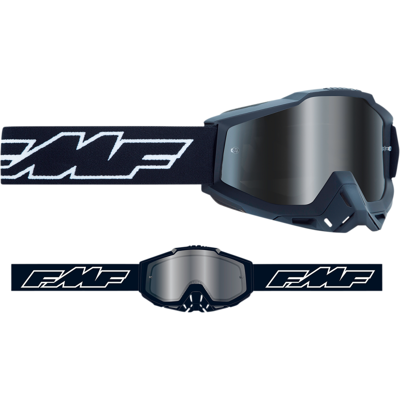 FMF POWERBOMB YOUTH GOGGLE ROCKET BLACK - MIRROR SILVER LENS