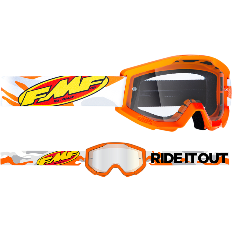 FMF POWERCORE YOUTH GOGGLE ASSAULT GREY - CLEAR LENS