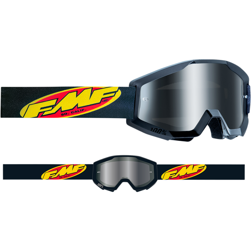 FMF POWERCORE YOUTH GOGGLE CORE BLACK - MIRROR SILVER LENS