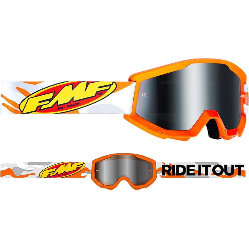 FMF POWERCORE GOGGLE ASSAULT GREY - MIRROR SILVER LENS