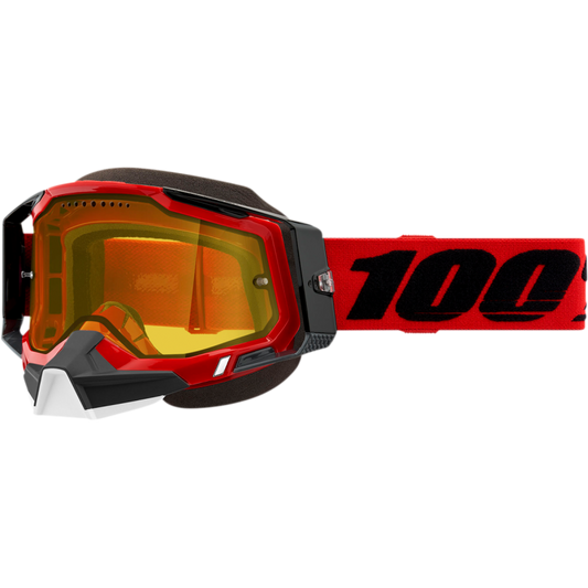 RACECRAFT 2 SNOWMOBILE GOGGLE RED - YELLOW LENS