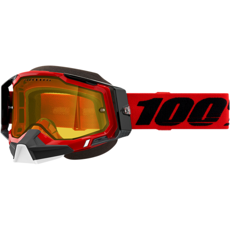 RACECRAFT 2 SNOWMOBILE GOGGLE RED - YELLOW LENS