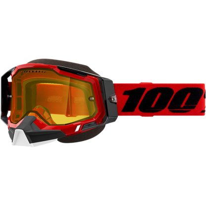 RACECRAFT 2 SNOWMOBILE GOGGLE RED - YELLOW LENS