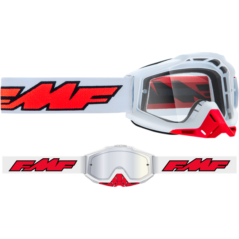 FMF POWERBOMB GOGGLE ROCKET WHITE - CLEAR LENS