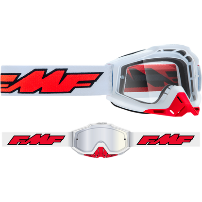 FMF POWERBOMB GOGGLE ROCKET WHITE - CLEAR LENS