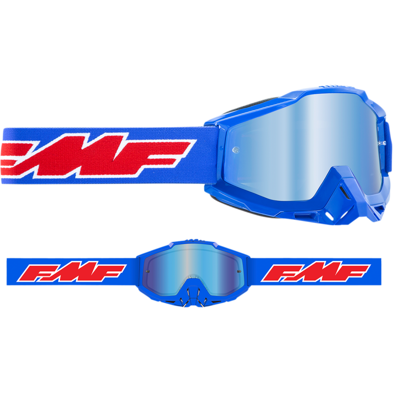 FMF POWERBOMB GOGGLE ROCKET BLUE - MIRROR BLUE LENS