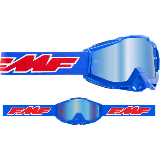 FMF POWERBOMB GOGGLE ROCKET BLUE - MIRROR BLUE LENS