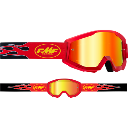 FMF POWERCORE YOUTH GOGGLE FLAME RED - MIRROR RED LENS