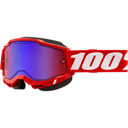 ACCURI 2 SNOWMOBILE GOGGLE RED - MIRROR RED/BLUE LENS