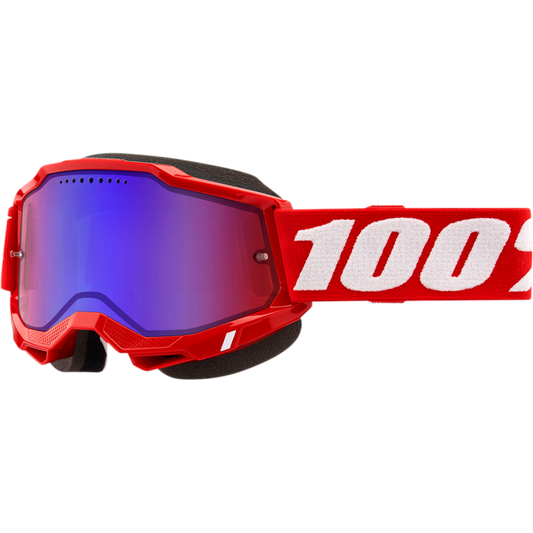 ACCURI 2 SNOWMOBILE GOGGLE RED - MIRROR RED/BLUE LENS