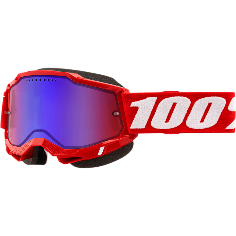 ACCURI 2 SNOWMOBILE GOGGLE RED - MIRROR RED/BLUE LENS