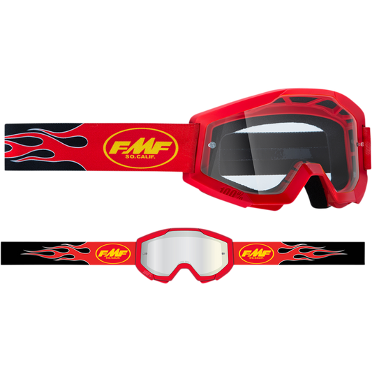 FMF POWERCORE YOUTH GOGGLE FLAME RED - CLEAR LENS