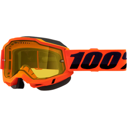 ACCURI 2 SNOWMOBILE GOGGLE ORANGE - YELLOW VENTED DUAL LENS