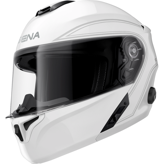 OUTRUSH R BLUETOOTH HELMET FLIP-UP GLOSSY WHITE S SIZE DOT