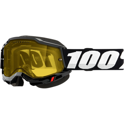 ACCURI 2 SNOWMOBILE GOGGLE BLACK - YELLOW VENTED DUAL LENS