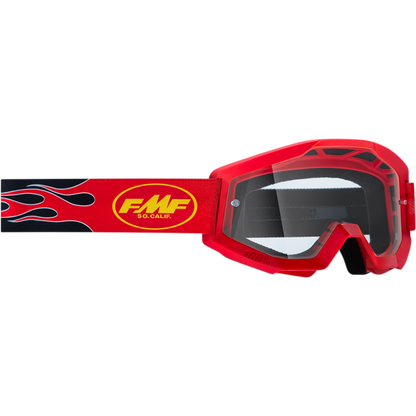 FMF POWERCORE YOUTH GOGGLE FLAME RED - CLEAR LENS