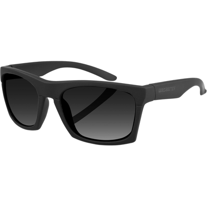 SUNGLASS MATTE BLACK FRAME ANTI-FOG SMOKED LENSES CAPONE