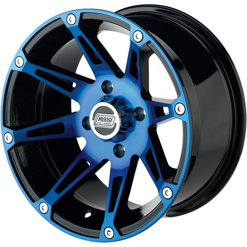 TYPE 387X 14X8 4/110 4+4 MACHINED W/BLACK-BLUE