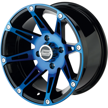 TYPE 387X 14X8 4/110 4+4 MACHINED W/BLACK-BLUE