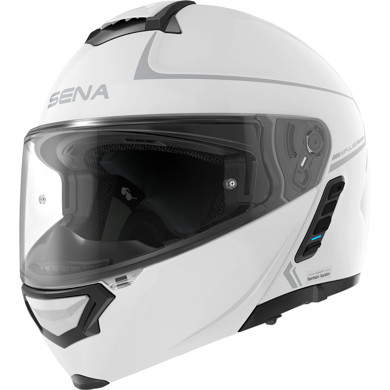 IMPULSE SMART HELMET FLIP-UP GLOSSY WHITE M SIZE DOT