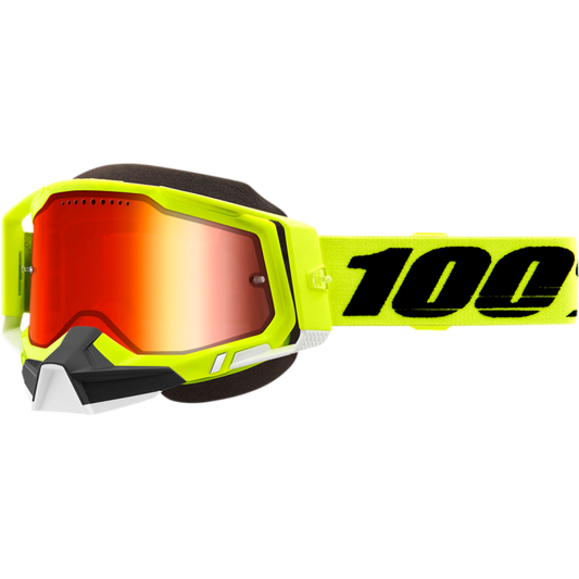 RACECRAFT 2 SNOWMOBILE GOGGLE YELLOW - MIRROR RED LENS