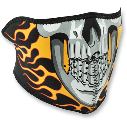 NEOPRENE FACE MASK, BURNING SKULL