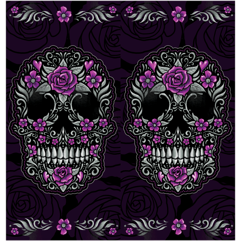 FLORAL SKULL NECK SCARF