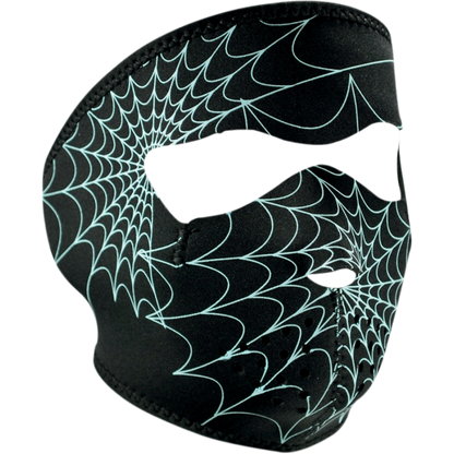 NEOPRENE FACE MASK, GLOW SPIDERWEBS